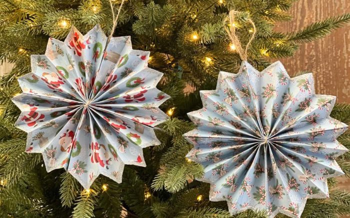 Diy paper christmas tree ornaments