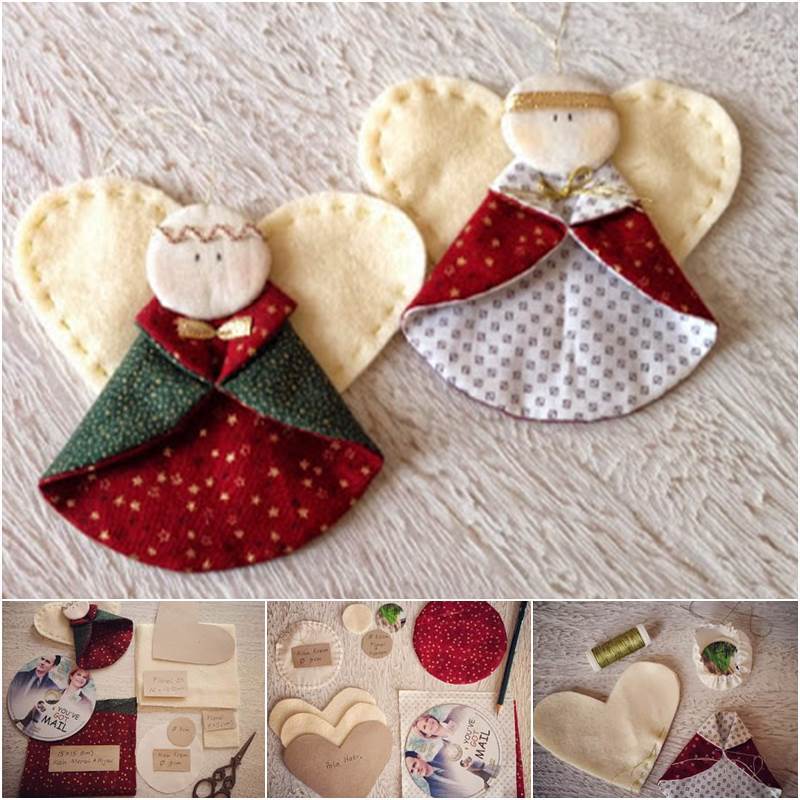 Diy fabric christmas ornaments