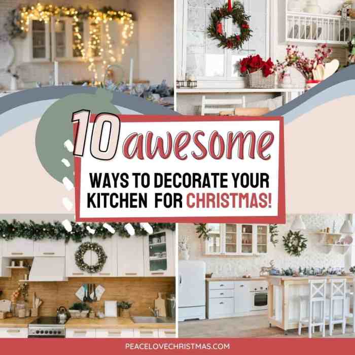 Kitchen cabinet christmas decor ideas