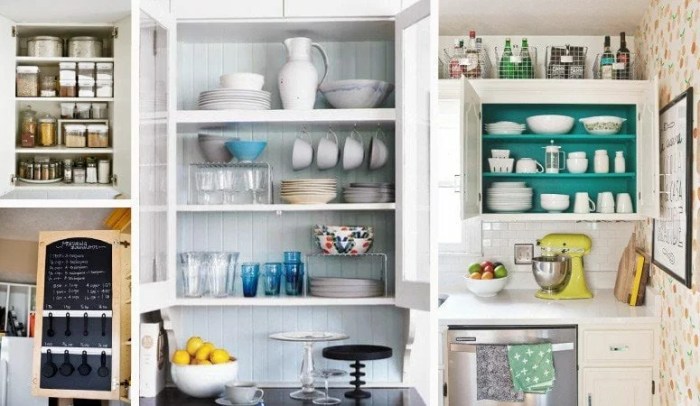 Clear kitchen cabinet decor