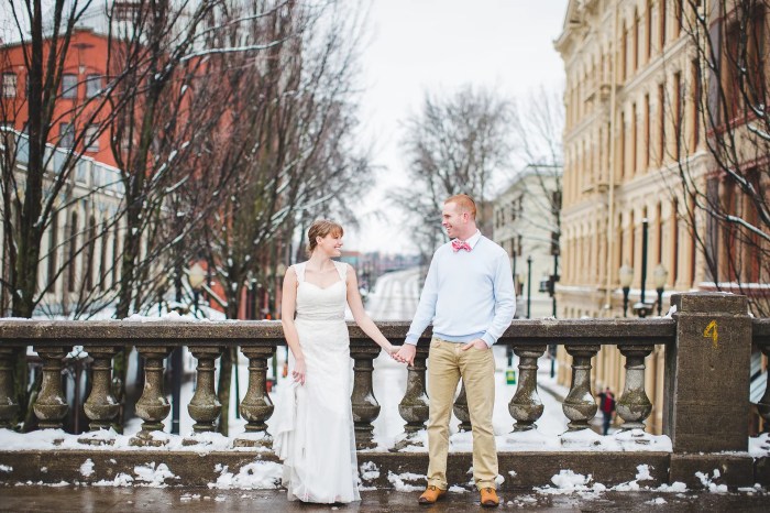 Winter wedding dress bride