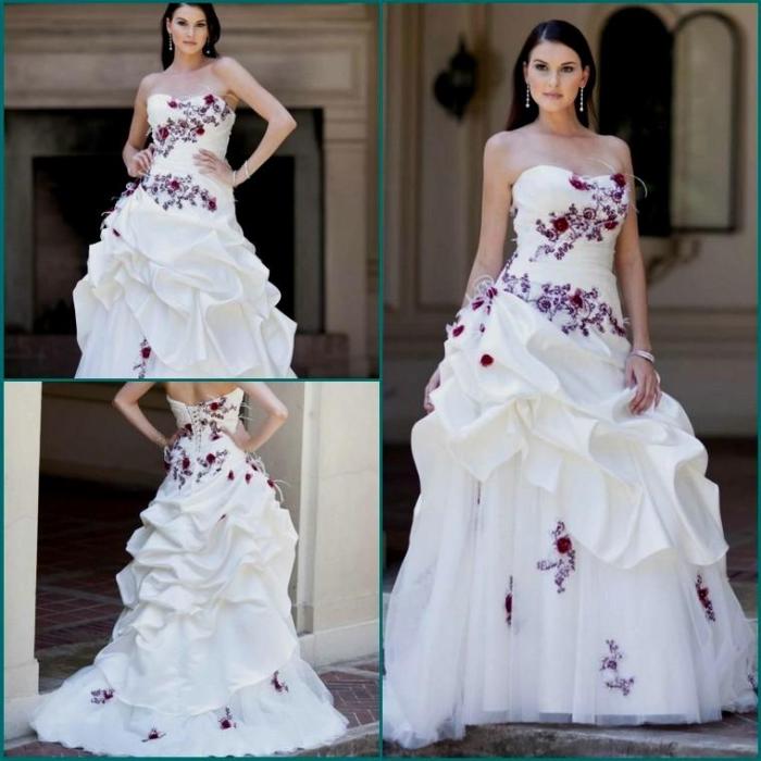 White and purple ombre wedding dress